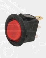 Hella Compact Off-On Rocker Switch - Red Illuminated, 12V (4446)