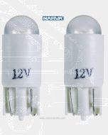 Narva L.E.D Wedge Globes (2) - White, 12v T-10mm KW2.1 x 9.5d