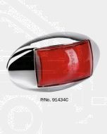 Narva 91434C 10-33 Volt L.E.D Rear End Outline Marker Lamp (Red) with Oval Chrome Deflector Base and 0.5m Cable