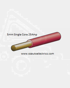 Red Single Core Cable 5mm - Cut to Length