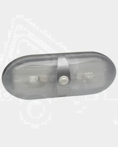 Narva 86862S Dual Interior Dome Light with Off/On Rocker Switch with Silver Satin Finish