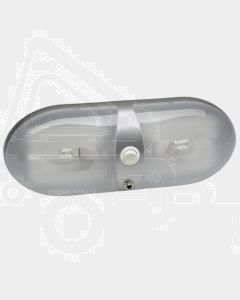 Narva Dual Interior Dome Light with Off/On Rocker Switch and Power Jack with Silver Satin Finish