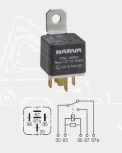 Narva 68048BL 12V 40/30Amp 5 Pin Change Over Relay Diode Protection