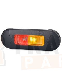 Hella LED Side Marker Lamp Amber/Red 12/24V Flush Mount 500mm Cable