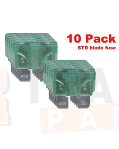 Ionnic BF30/10 ATC/ATO Blade Fuse 30A - Green (Pack of 10)