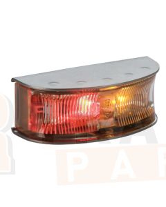 Hella 2058 LED Side Marker Red / Amber Illuminated, Satin S/S Housing