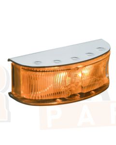 Hella HD LED Supplementary Side Direction Indicator or Cab Marker - Amber Illuminated, Polished S/S Housing (2027P)
