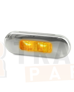 Hella 2086S DuraLED Flush Mount Supplementary Side Direction Indicator - Stainless Rim