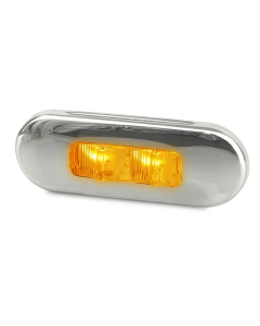 Hella 2086S DuraLED Flush Mount Supplementary Side Direction Indicator - Stainless Rim