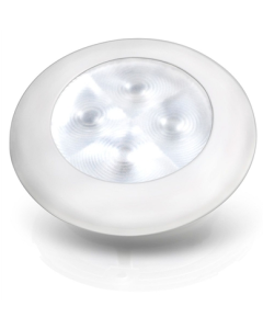 Hella White LED 'Enhanced Brightness' Round Courtesy Lamp - White plastic Rim (24V)