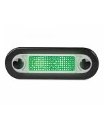 Hella 95951095 LED Wide Rim Rectangular Courtesy Lamp - Clear Lens, (Green Light)
