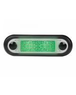 Hella 95951015 LED Narrow Rim Rectangular Courtesy Lamp - Clear Lens, (Green Light)