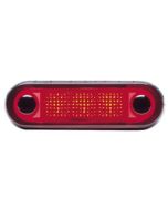 Hella 95951033 LED Narrow Rim Rectangular Courtesy Lamp, 24V, Red Lens (Red Light)