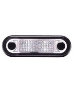 Hella 95951040 LED Narrow Rim Rectangular Courtesy Lamp - Clear Lens, (White Light)