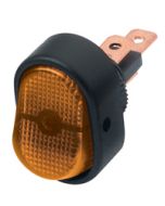 Hella 4471 Compact On-Off Rocker Switch - Amber Illuminated, 12V