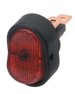 Hella Compact On-Off Rocker Switch - Red Illuminated, 12V (4474)